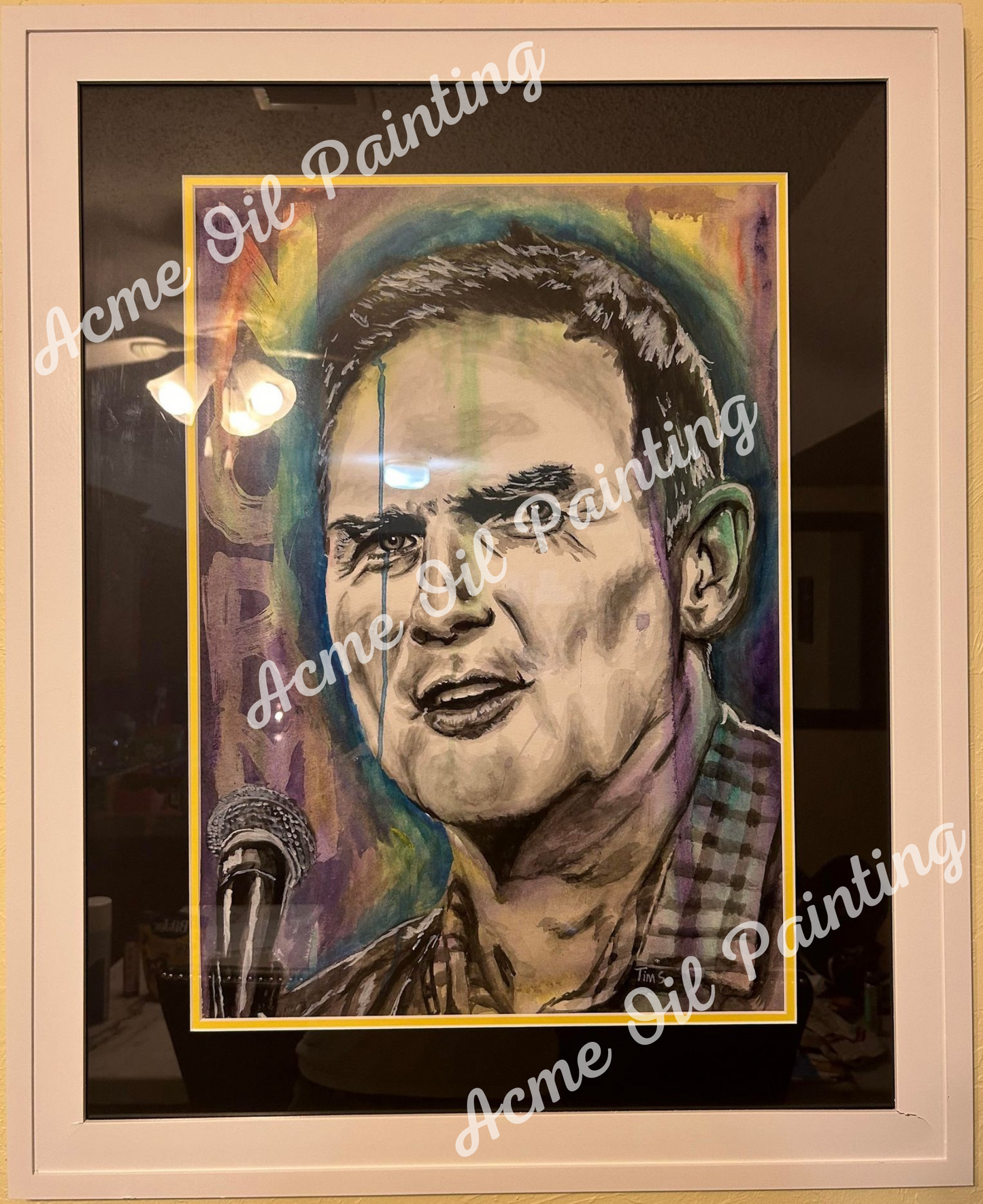 Norm MacDonald Framed Original Watercolor Painting
