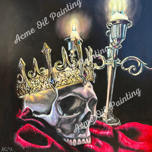 Crowned Skull Oil Painting