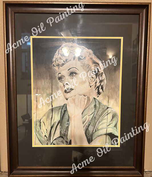 Lucille Ball Framed Original Watercolor Painting