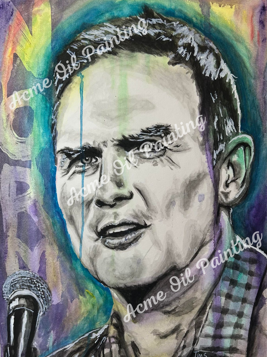 Norm MacDonald Framed Original Watercolor Painting