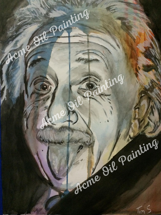 Albert Einstein Watercolor Print