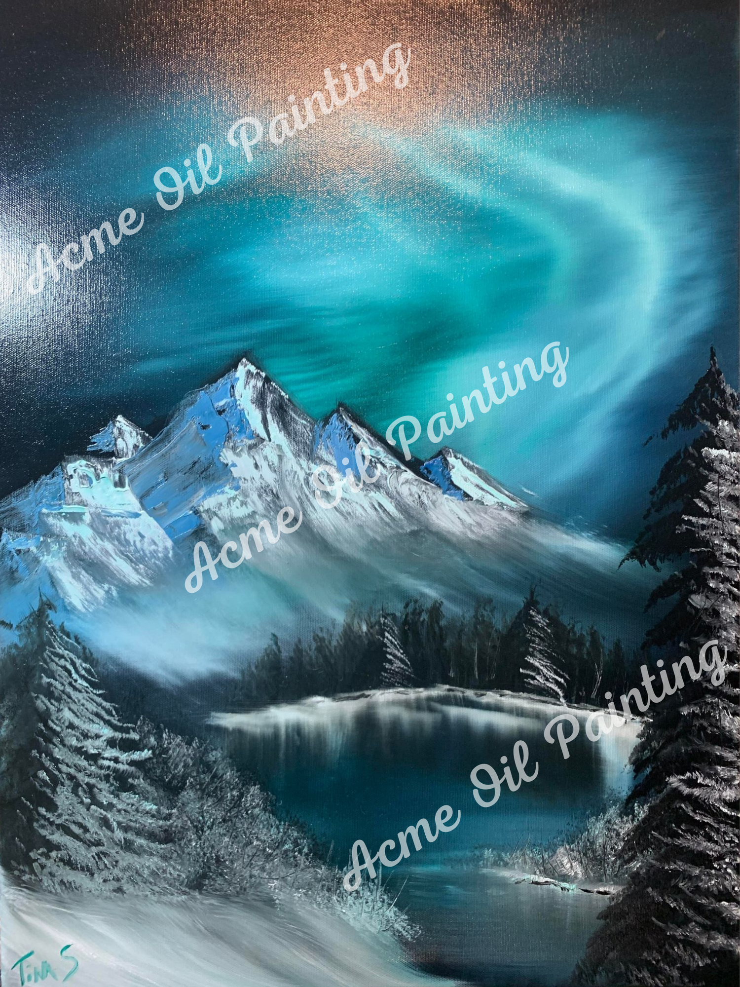 Northern Lights Oil Painting