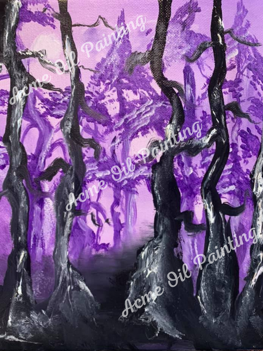 Purple Woods Oil Painting