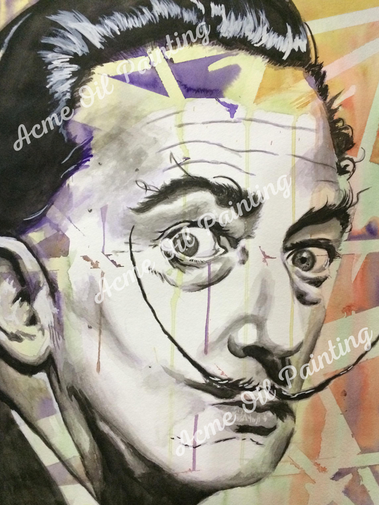 Salvador Dali Watercolor Print