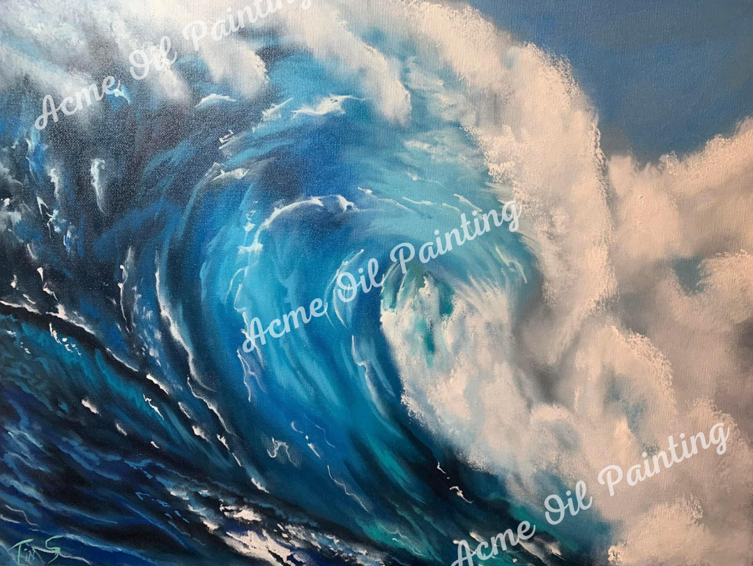 Wave Study Oil Painting