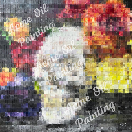 Skull Mosaic Oil Painting